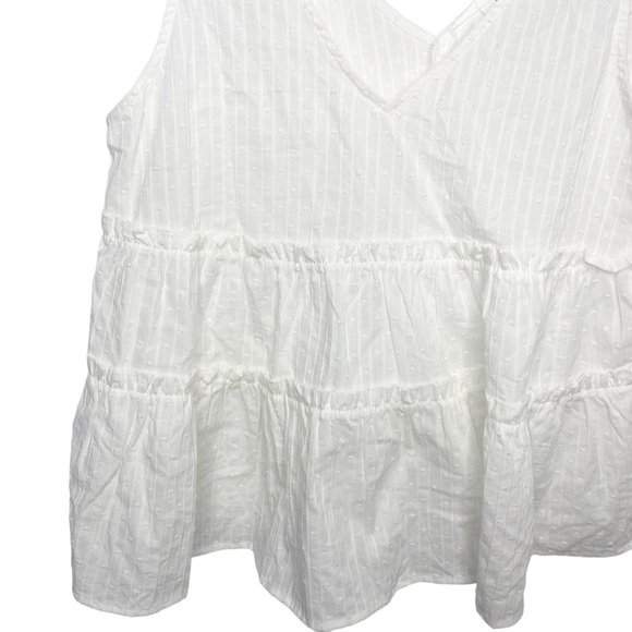 Mittoshop white sleeveless top shoulder tie large NWOT e - Picture 3 of 5